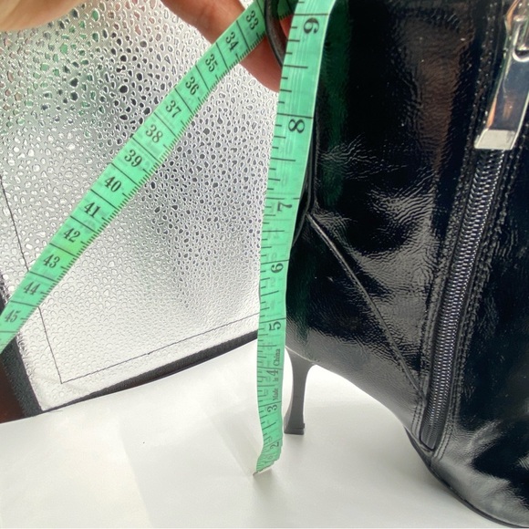 Black Shiny Ankle Boots with High Heels- Size EU39 /US8 - Picture 9 of 14